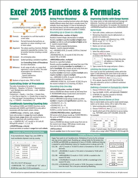 Microsoft Functions Reference intermediate   advanced Reader