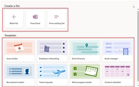 Microsoft Lists Templates