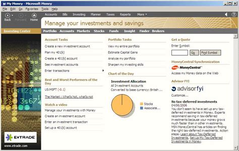 Microsoft Money 2000 at a Glance Reader