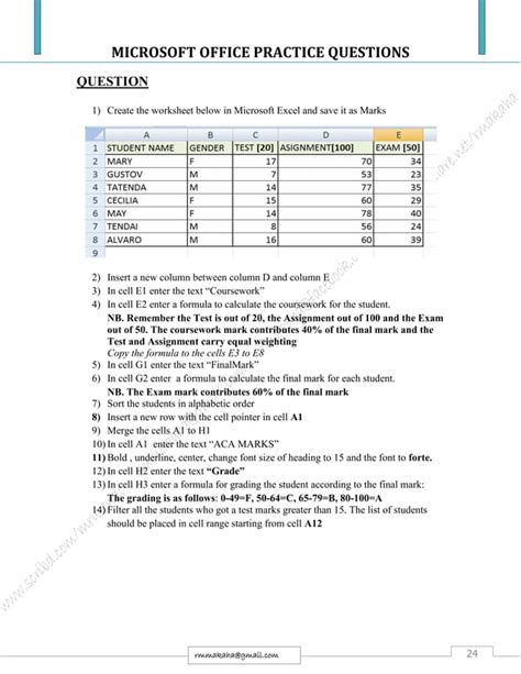 Microsoft Office 2007 Test Questions And Answers Kindle Editon