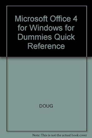 Microsoft Office 4 for Windows for Dummies Quick Reference PDF