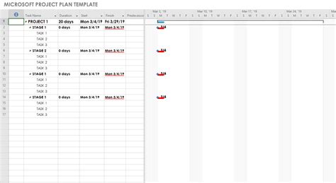 Microsoft Project Management Template