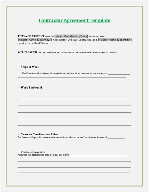 Microsoft Word Contract Template