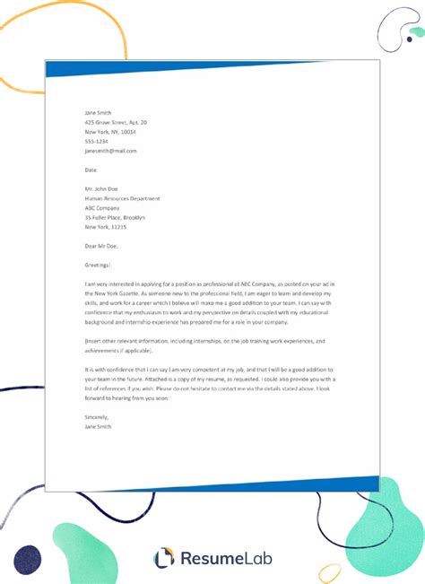 Microsoft Word Cover Letter Template