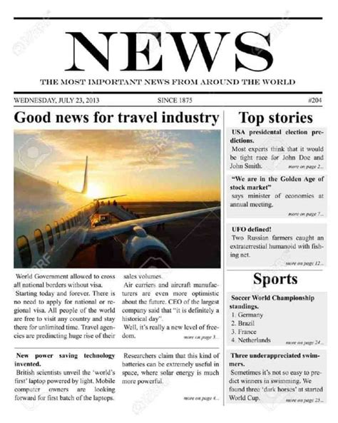 Microsoft Word Newspaper Template