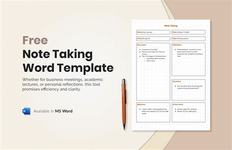 Microsoft Word Notes Template