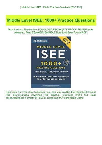 Middle Level ISEE 1000 Practice Questions Epub