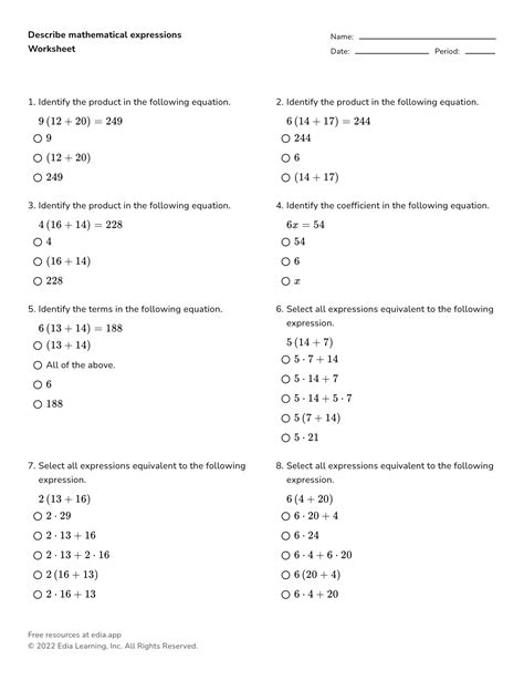 Middle School Math Worksheets With Answer Key Kindle Editon