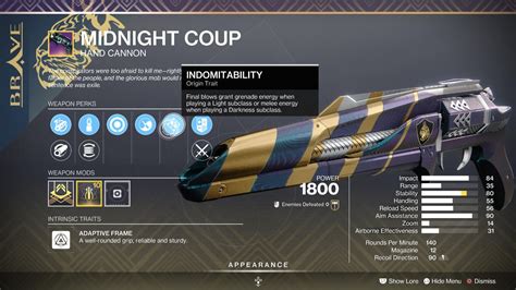 Midnight Coup PvP God Roll: The Ultimate Guide