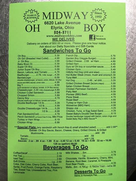 Midway Oh Boy Menu: A Carnival of Culinary Delights