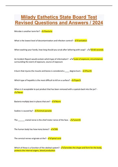 Milady state board practice test esthetics Ebook Doc