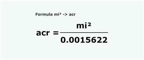 Mile to Acres Conversion Formula