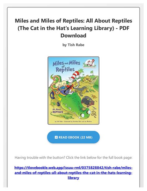 Miles and Miles of Reptiles: All About Reptiles (Cat in the Hats Learning Library) Ebook PDF