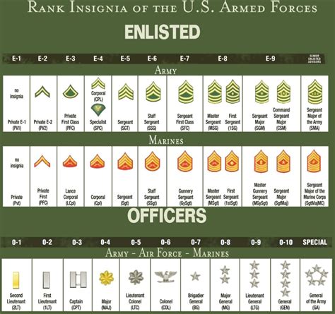 Military Ranks Army Chart