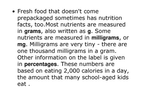 Milligrams in Nutrition