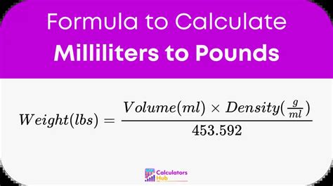 Milliliters to Pounds Calculator: A Comprehensive Guide