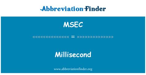 Millisecond (msec):