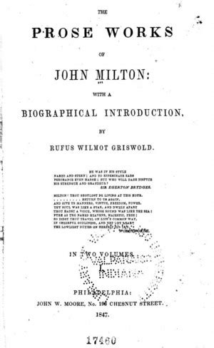 Milton s prose works Reader