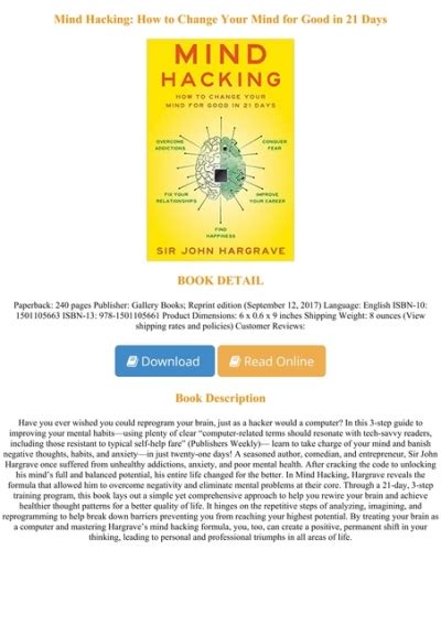 Mind Hacking How to Change Your Mind for Good in 21 Days Epub