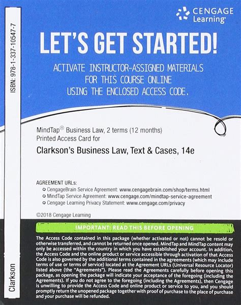 MindTap Business Law 2 terms 12 months Printed Access Card for Mann Roberts Smith and Roberson s Business Law MindTap Course List Reader