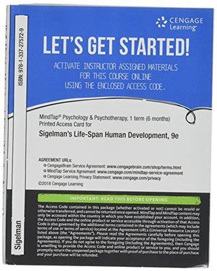 MindTap Psychology 1 term 6 months Printed Access Card for Sigelman Rider s Life-Span Human Development MindTap Course List Reader