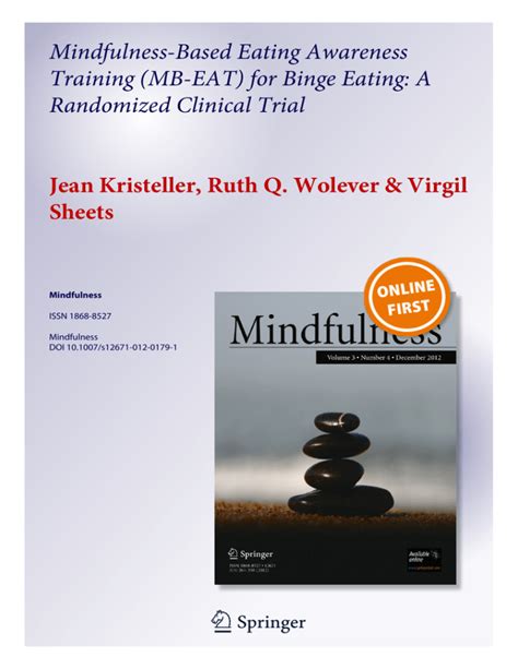 Mindfulness Based Eating Awareness Training Mb Eat 66549 PDF Kindle Editon