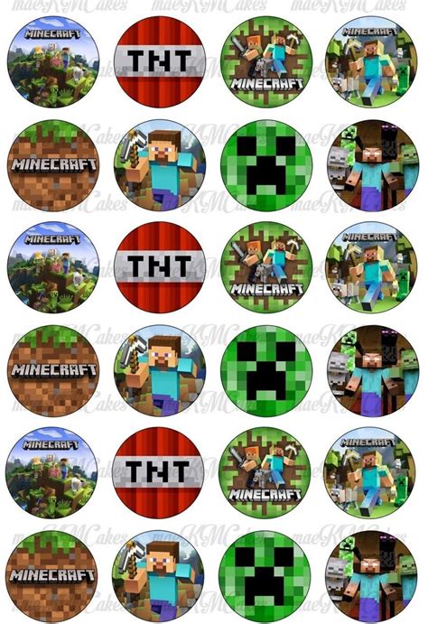 Minecraft Cupcake Toppers Printable