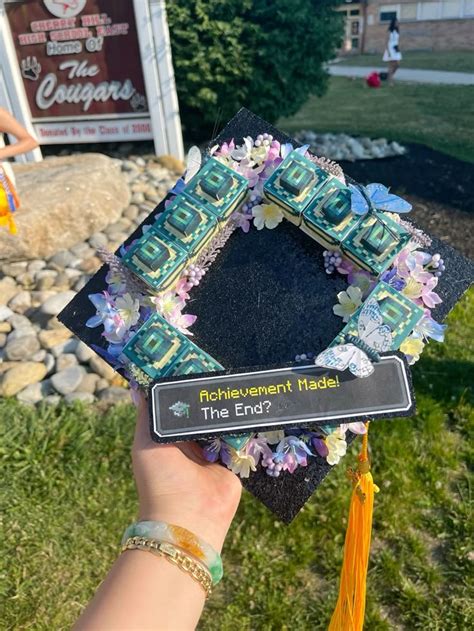 Minecraft End Portal Graduation Cap Template