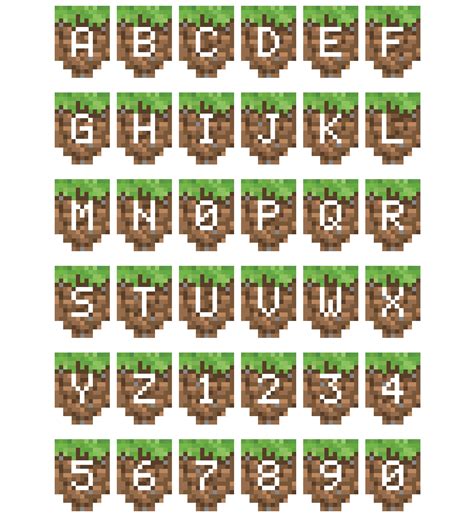 Minecraft Letters Printable