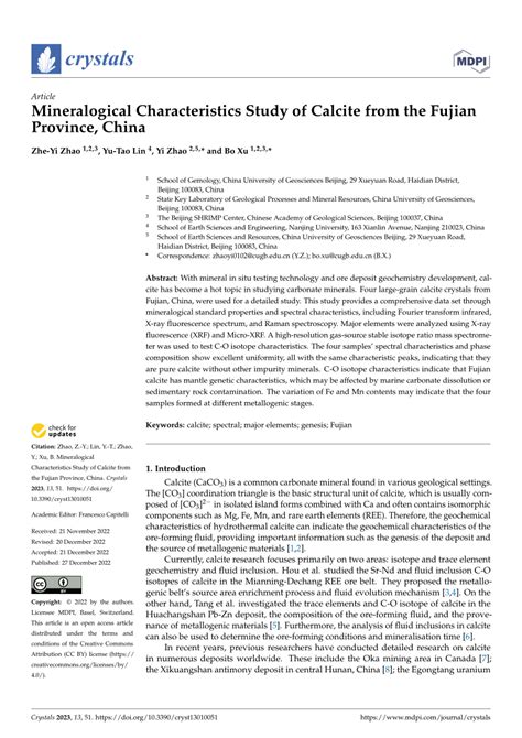 Mineralogical Characteristics of Calcite