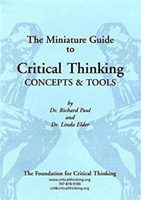 Miniature Guide to Critical Thinking-Concepts and Tools Paperback 2001 Epub