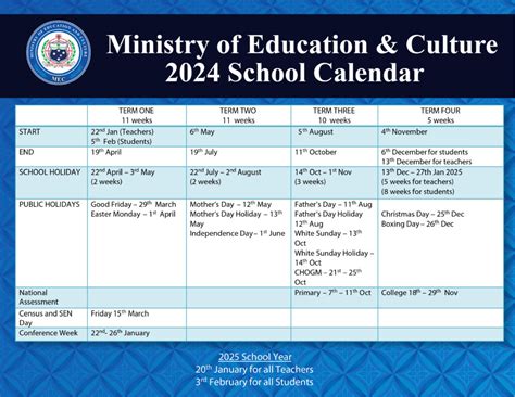 Ministry of Education School Calendar 2020: A Comprehensive Guide