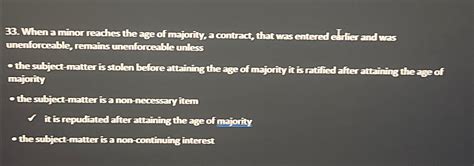 Minor Reaches Age of Maturity: