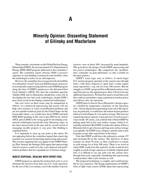 Minority Opinion Dissenting Statement of Gilinsky and Macfarlane pdf Kindle Editon
