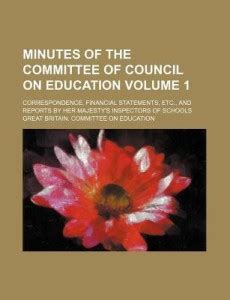 Minutes of the Committee of Council on Education Volume 1; Correspondence Epub