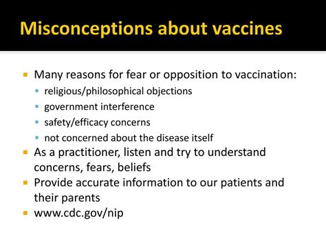 Misconceptions and Vaccination Efficacy