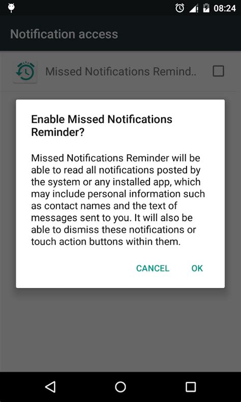 Missed notifications: