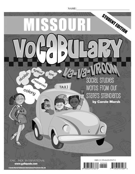 Missouri Vocabulary Va-Va-Vroom Social Studies Words From Our State s Standards Missouri Experience PDF