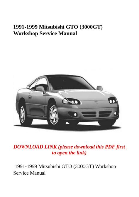 Mitsubishi 3000GT GTO Service Manual â€“ Maintenance and Repair Guide Ebook Reader