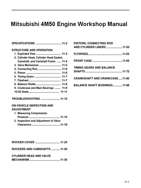 Mitsubishi 4m50 Engine Workshop Manual PDF Kindle Editon