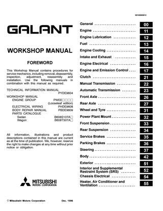 Mitsubishi Galant 4g63 6a13 4d68 Workshop Manual Edoqs Ebook Reader