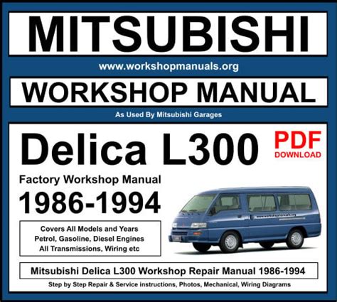 Mitsubishi L300 Delica Workshop Manual Ebook (incomplete) PDF