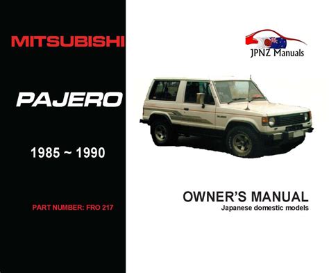 Mitsubishi Pajero Owners Manual 1995 Car Owners Manuals Ebook Kindle Editon