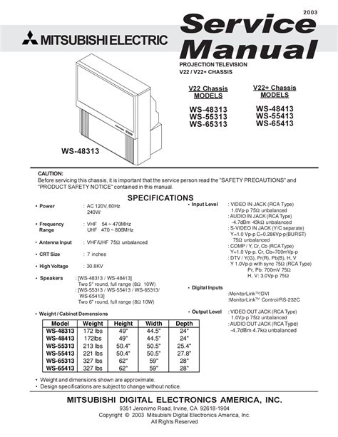 Mitsubishi Tv Hd1080 Manual Ebook Reader