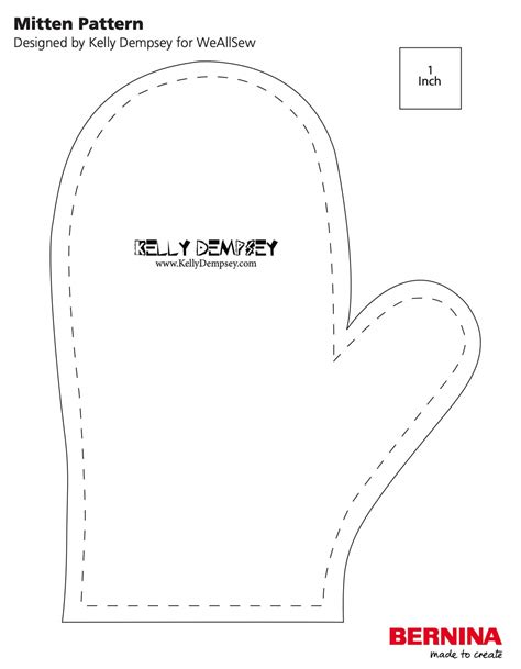 Mitten Sewing Template