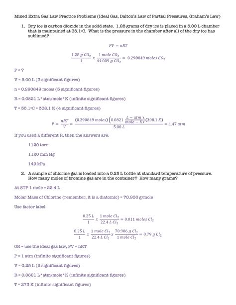 Mixed Gas Law Answers Epub