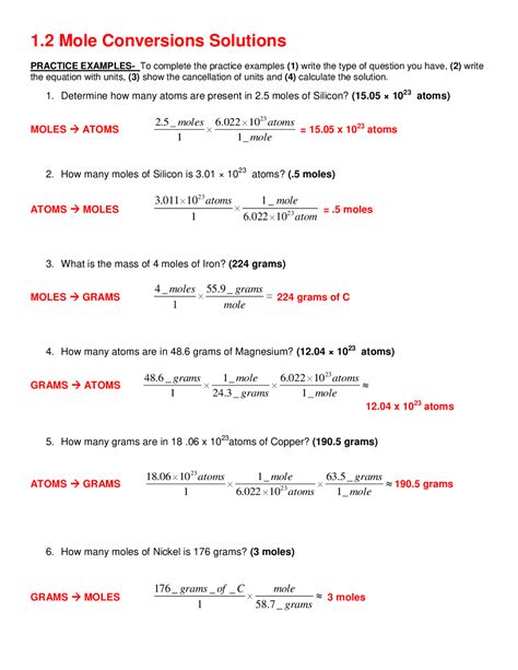 Mixed Mole Conversion Answers Kindle Editon