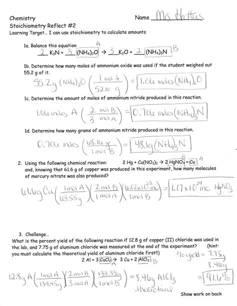 Mixed Stoichiometry Practice Answer Key Reader