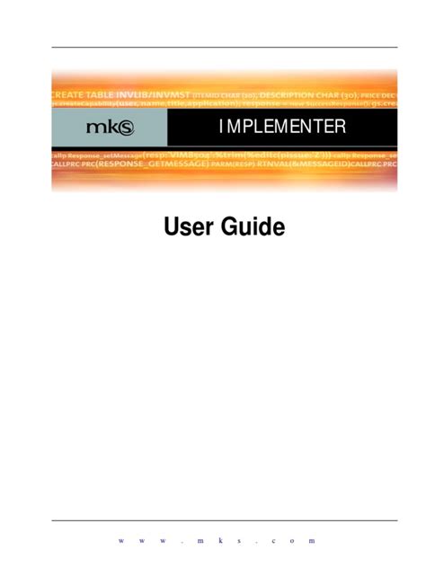 Mks Implementer User Guide Pdf PDF Doc