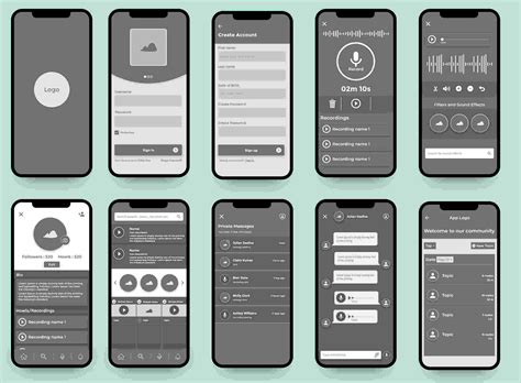 Mobile App Wireframe Template